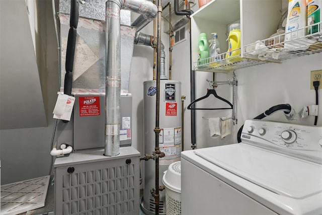21 Lamplight St, Beacon, NY 12508 - laundry area featuring gas water heater, laundry area, and washer / clothes dryer