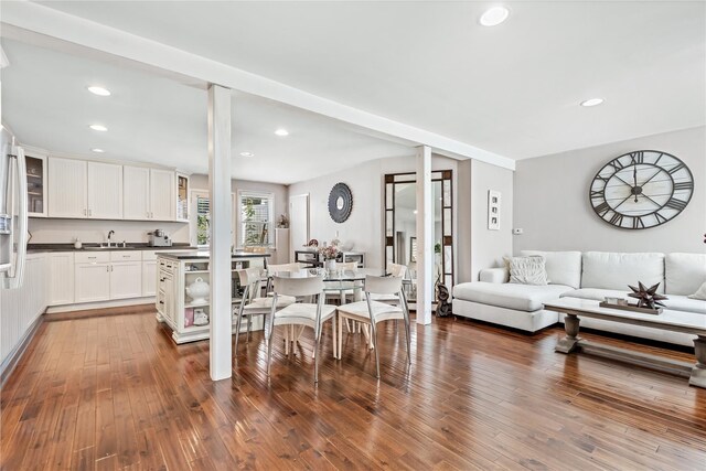 2307 Hawthorne Dr, Yorktown Heights, NY 10598 - living room featuring dark wood-style floors and recessed lighting