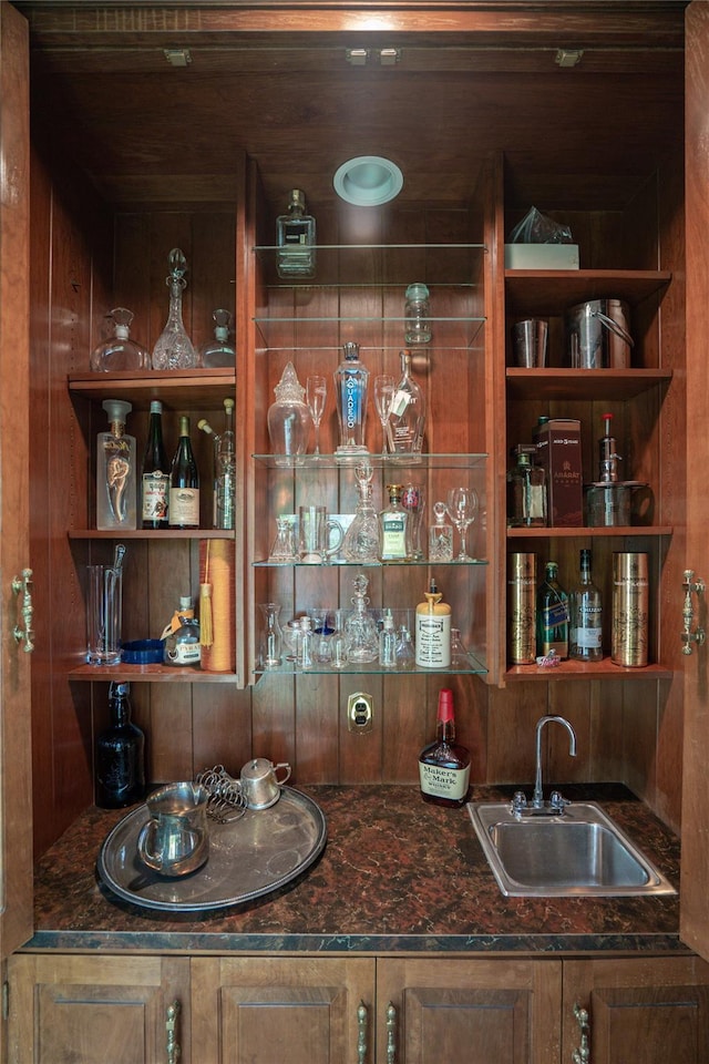 bar with a sink and wet bar