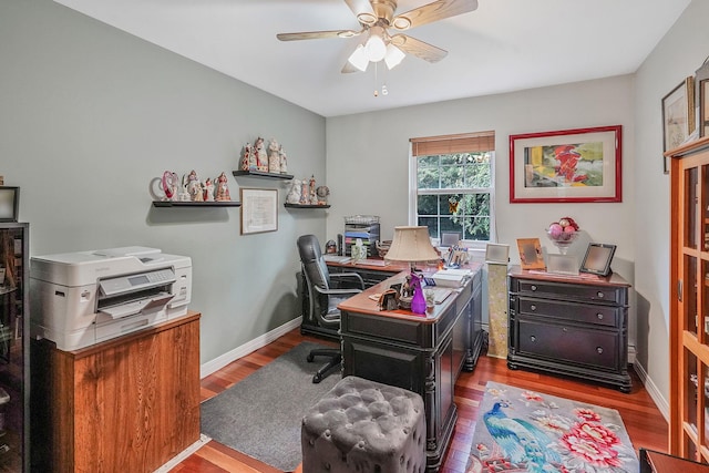 138 Barton Ave, Patchogue, NY 11772 - office with wood finished floors and ceiling fan