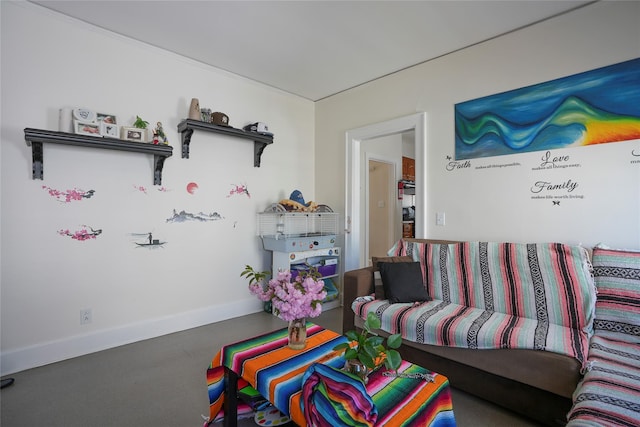 game room with baseboards