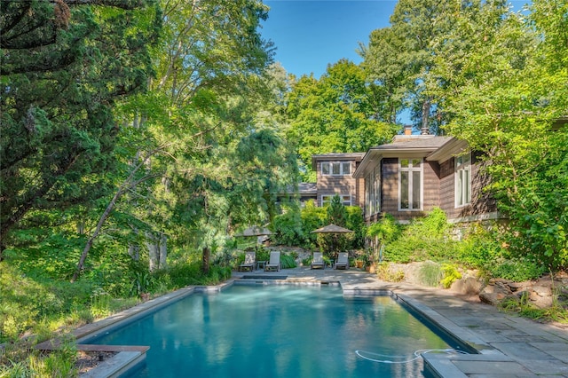 outdoor pool featuring a patio area