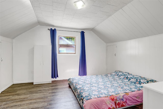 14-46 142nd St, Whitestone, NY 11357 - bedroom with wood finished floors and lofted ceiling