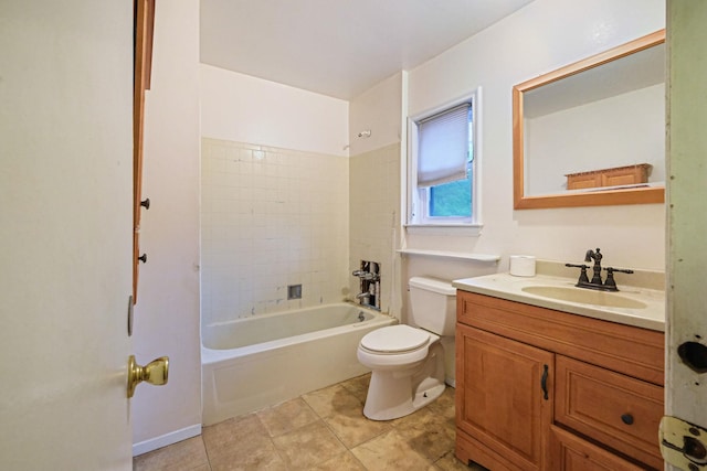 25 Adrienne Ln, Hauppauge, NY 11788 - bathroom featuring bathtub / shower combination, toilet, tile patterned flooring, and vanity
