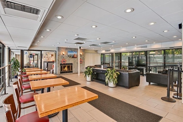 community lobby featuring recessed lighting