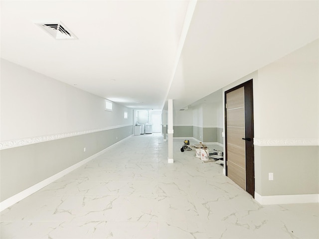 103-22 104th St, Ozone Park, NY 11417 - interior space featuring baseboards, visible vents, and marble finish floor