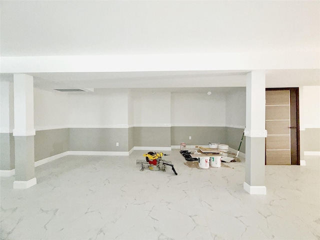 103-22 104th St, Ozone Park, NY 11417 - finished below grade area with baseboards and marble finish floor