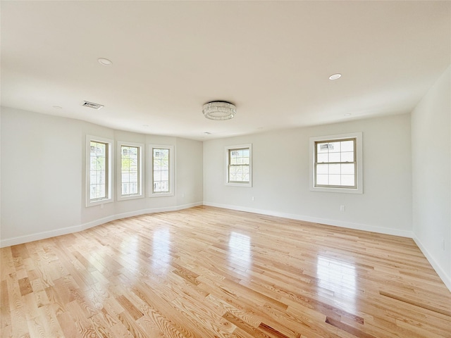 103-22 104th St, Ozone Park, NY 11417 - spare room featuring baseboards, recessed lighting, light wood-style flooring, and visible vents