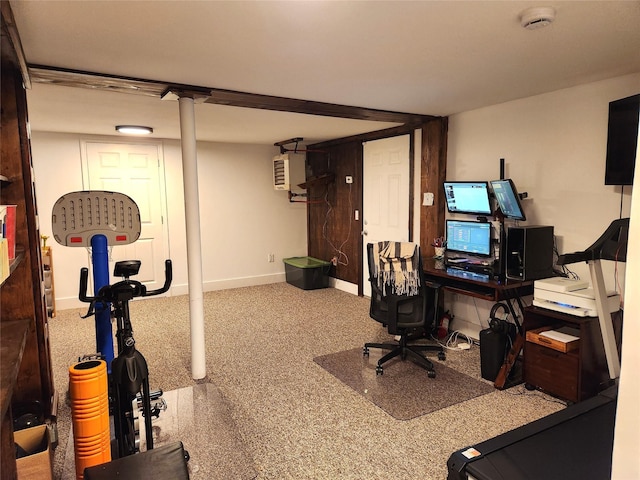 home office featuring baseboards