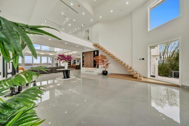 community lobby featuring stairway