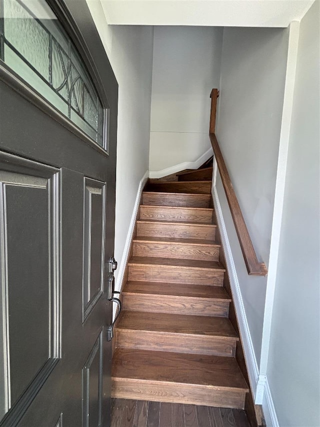 177-37 115th Ave, Saint Albans, NY 11434 - stairway featuring wood finished floors and baseboards