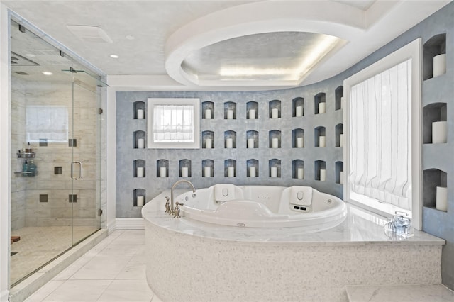 84 S Woods Rd, Woodbury, NY 11797 - full bathroom featuring a tub with jets and a stall shower