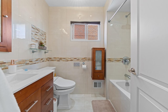 299 Whitman Dr, Brooklyn, NY 11234 - bathroom with tile patterned flooring, vanity, toilet, shower / bathing tub combination, and visible vents