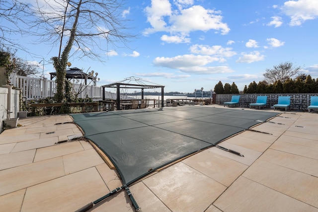 299 Whitman Dr, Brooklyn, NY 11234 - view of pool with a gazebo, fence, and a patio area