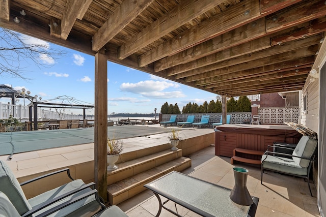 299 Whitman Dr, Brooklyn, NY 11234 - view of patio / terrace with a gazebo and a hot tub