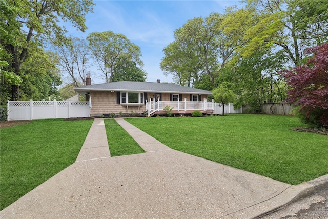 view of front of home with a chimney