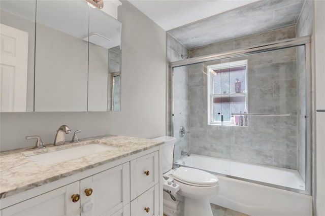 161 Bch 129th St, Rockaway Park, NY 11694 - bathroom featuring toilet, vanity, and shower / bath combination with glass door