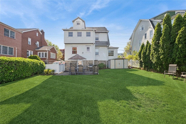 219 Third Ave, Pelham, NY 10803 - rear view of house featuring stucco siding, stone siding, and a patio