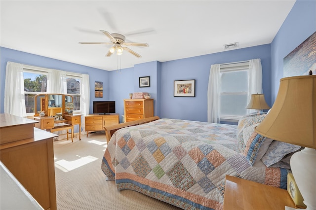 219 Third Ave, Pelham, NY 10803 - bedroom featuring light carpet and a ceiling fan