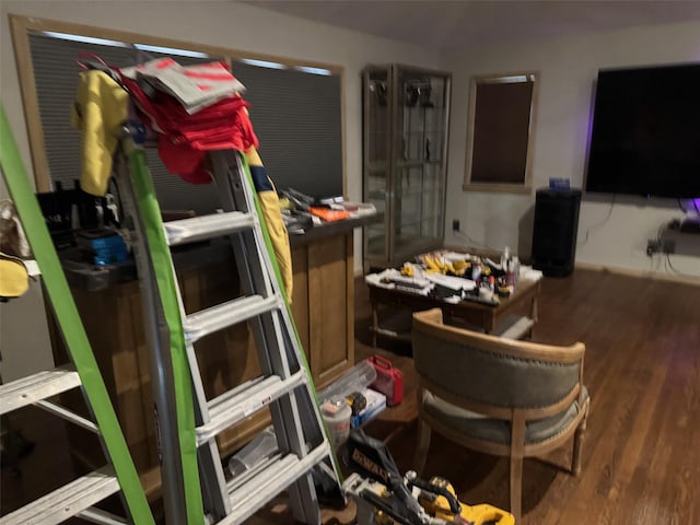 interior space with wood finished floors