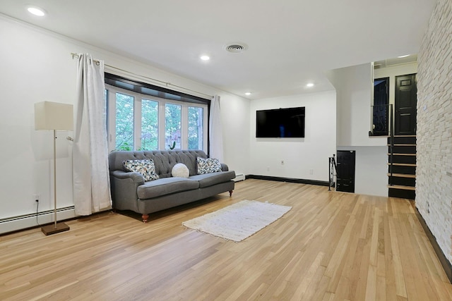 26 Hoke Dr, Stony Point, NY 10980 - living area featuring recessed lighting, visible vents, baseboard heating, and wood finished floors