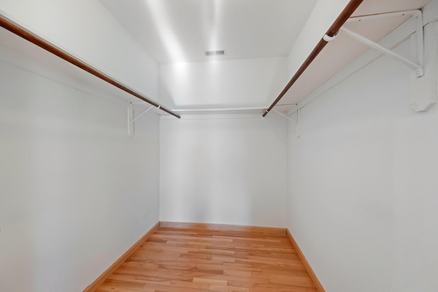 spacious closet with visible vents and light wood finished floors