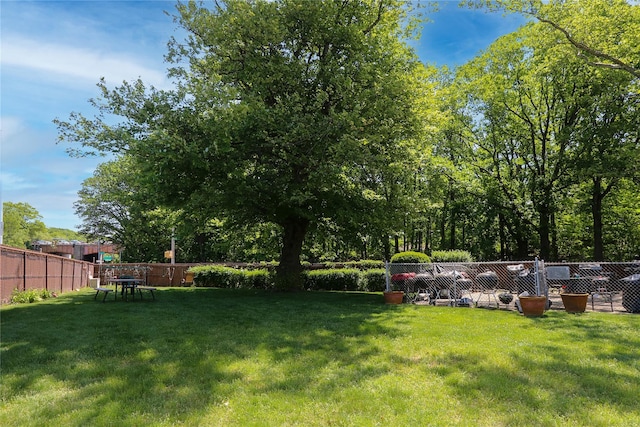 view of yard with fence