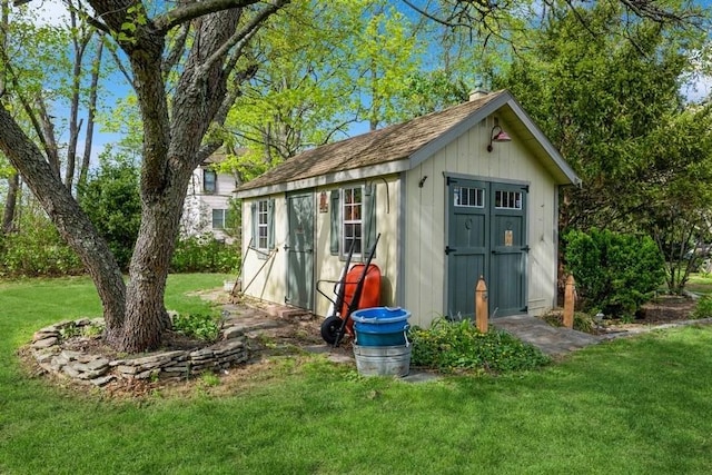 view of shed