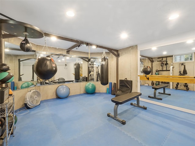 view of exercise area
