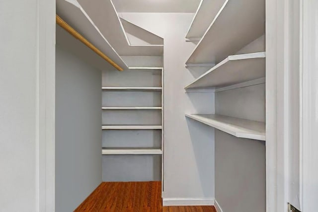 spacious closet featuring wood finished floors