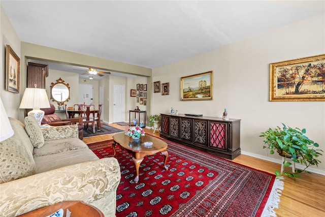 6300 Riverdale Ave Unit 5E, Bronx, NY 10471 - living area with baseboards, ceiling fan, and wood finished floors