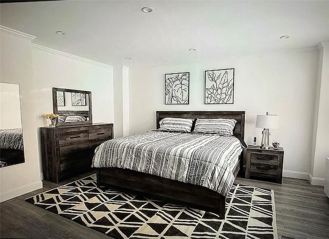 150 W 51 Unit 1032, New York Manhattan, NY 10019 - bedroom with ornamental molding, baseboards, wood finished floors, and recessed lighting