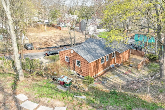 aerial view with a residential view
