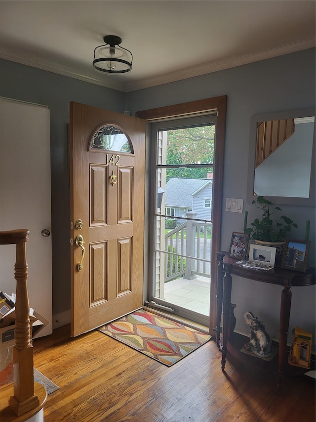 142 Pembrook Dr, Yonkers, NY 10710 - entrance foyer with ornamental molding and hardwood / wood-style flooring