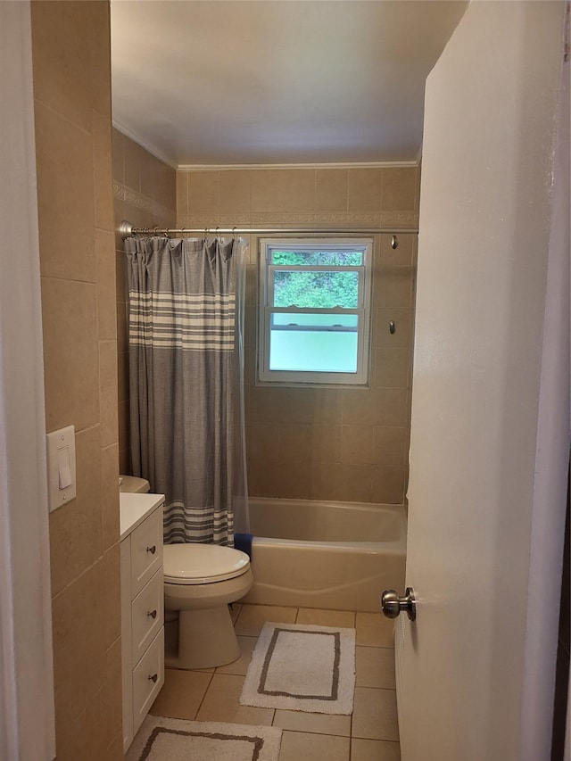 142 Pembrook Dr, Yonkers, NY 10710 - bathroom featuring toilet, tile patterned flooring, vanity, and shower / bath combo