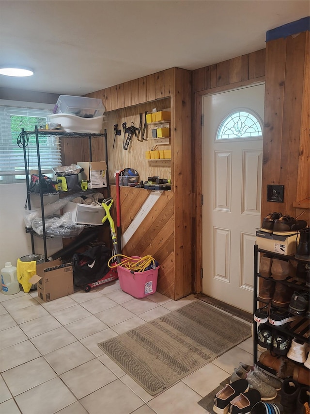 142 Pembrook Dr, Yonkers, NY 10710 - tiled foyer entrance featuring wooden walls