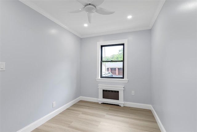 22048 75th Ave Unit A1, Bayside, NY 11364 - empty room with light wood-type flooring, a ceiling fan, baseboards, crown molding, and recessed lighting