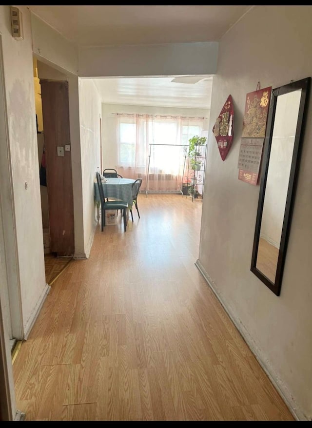 hall with light wood finished floors