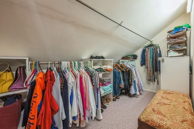 708 Seabury Ave, Franklin Square, NY 11010 - walk in closet featuring carpet flooring and vaulted ceiling