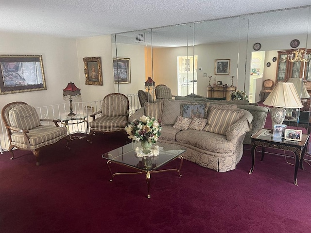 163-20 88th St, Howard Beach, NY 11414 - living room with carpet flooring and a textured ceiling