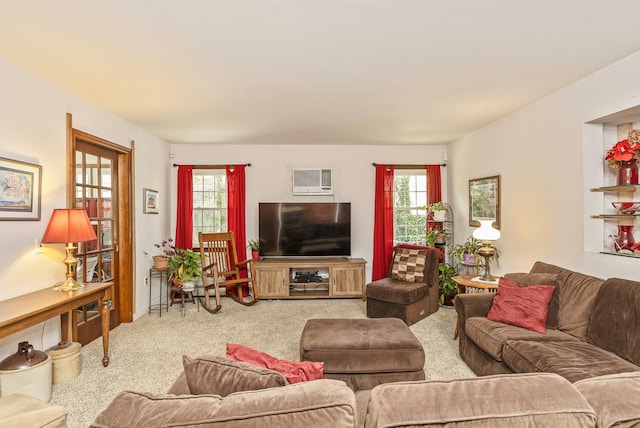 8 Parkside Ave, Miller Place, NY 11764 - living area with carpet floors and an AC wall unit