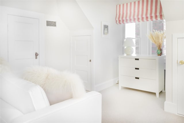 0 Rich, Greenwich, CT 06830 - bedroom featuring vaulted ceiling, baseboards, light colored carpet, and visible vents