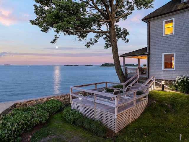 0 Rich, Greenwich, CT 06830 - wooden deck featuring a water view