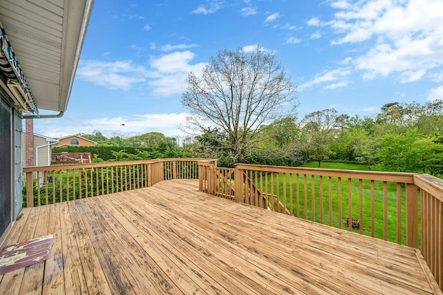 40 Cedarhurst St, Islip Terrace, NY 11752 - wooden deck featuring a yard
