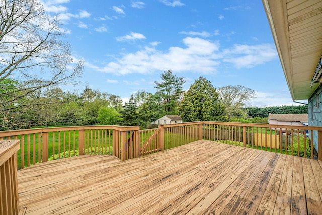 40 Cedarhurst St, Islip Terrace, NY 11752 - wooden deck with view of scattered trees