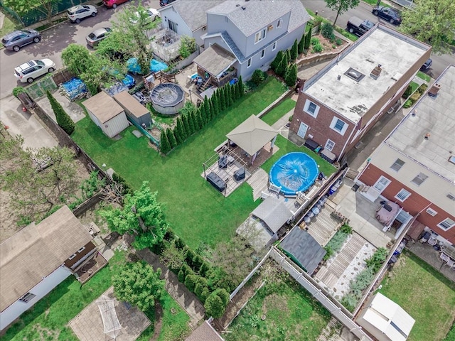 aerial perspective of suburban area