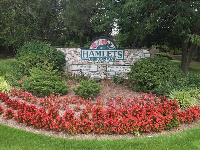 view of community sign