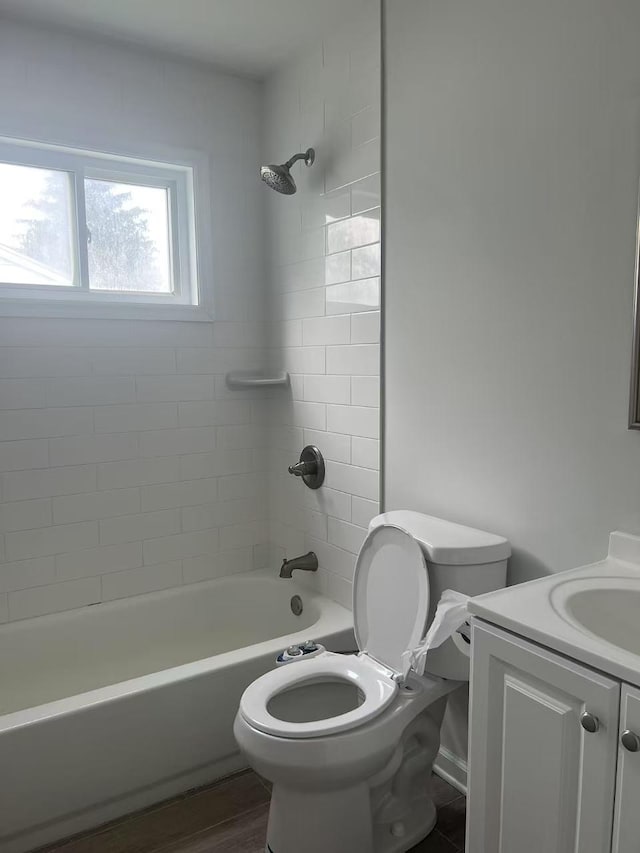 47 Ontario St, Port Jefferson Station, NY 11776 - bathroom featuring vanity, bathtub / shower combination, and toilet
