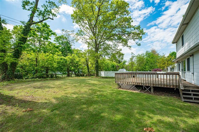 48 Crocus Ln, Commack, NY 11725 - view of yard featuring a deck