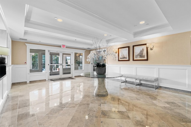 community lobby with visible vents